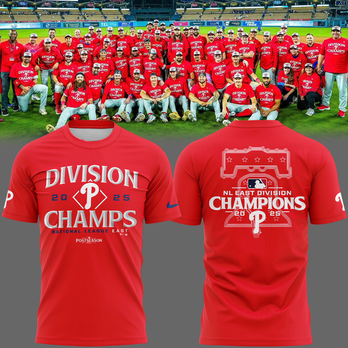 Philadelphia Phillies Red T-shirt Division Champions National League 2025 Best Idea Gifts