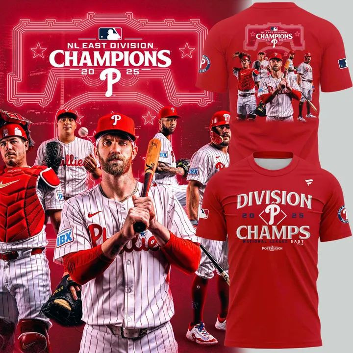 Philadelphia Phillies Red T-shirt Division Champions National League East 2025 Best Idea Gifts