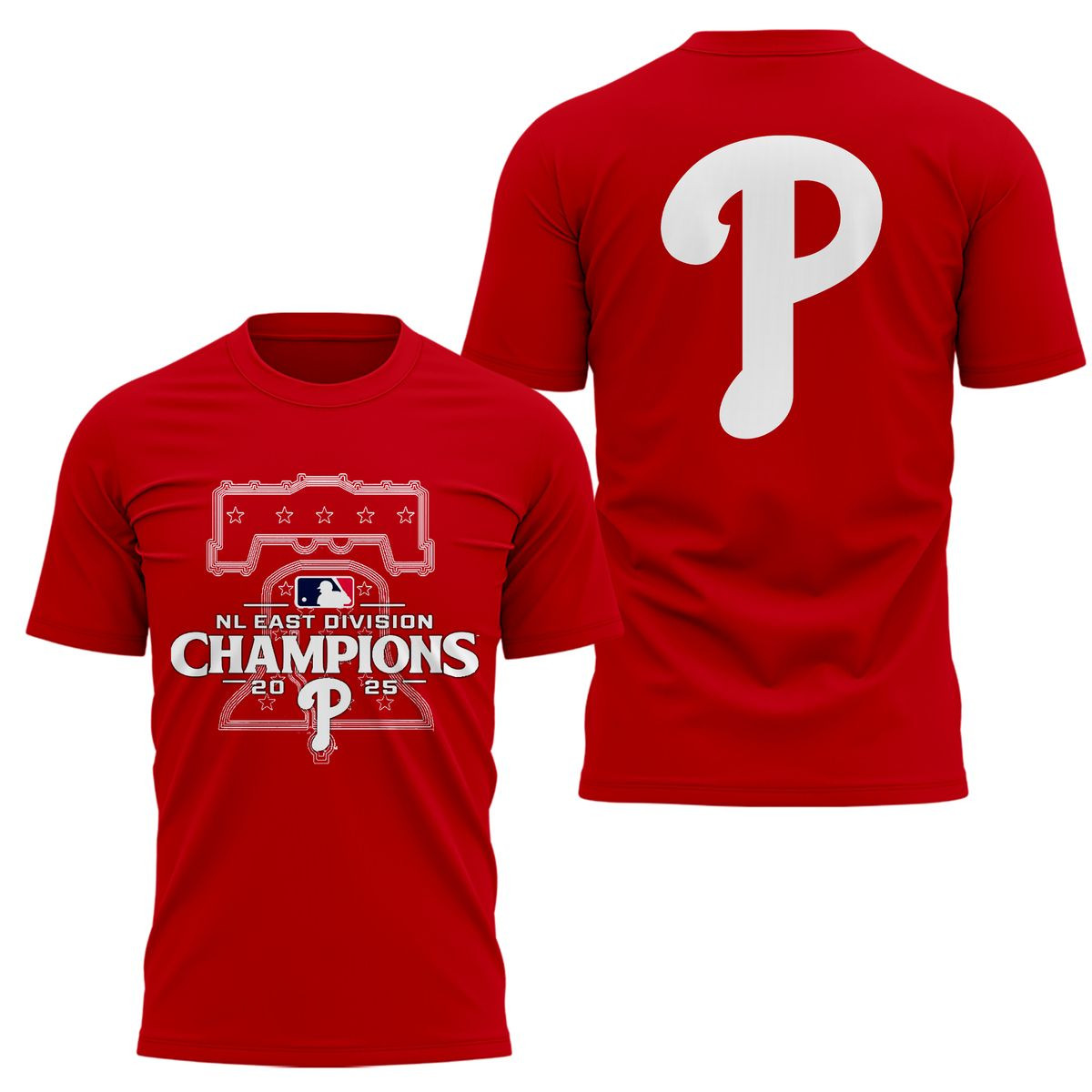Philadelphia Phillies Red T-shirt NL East Division Champions 2025 Gifts For Baseball Lovers