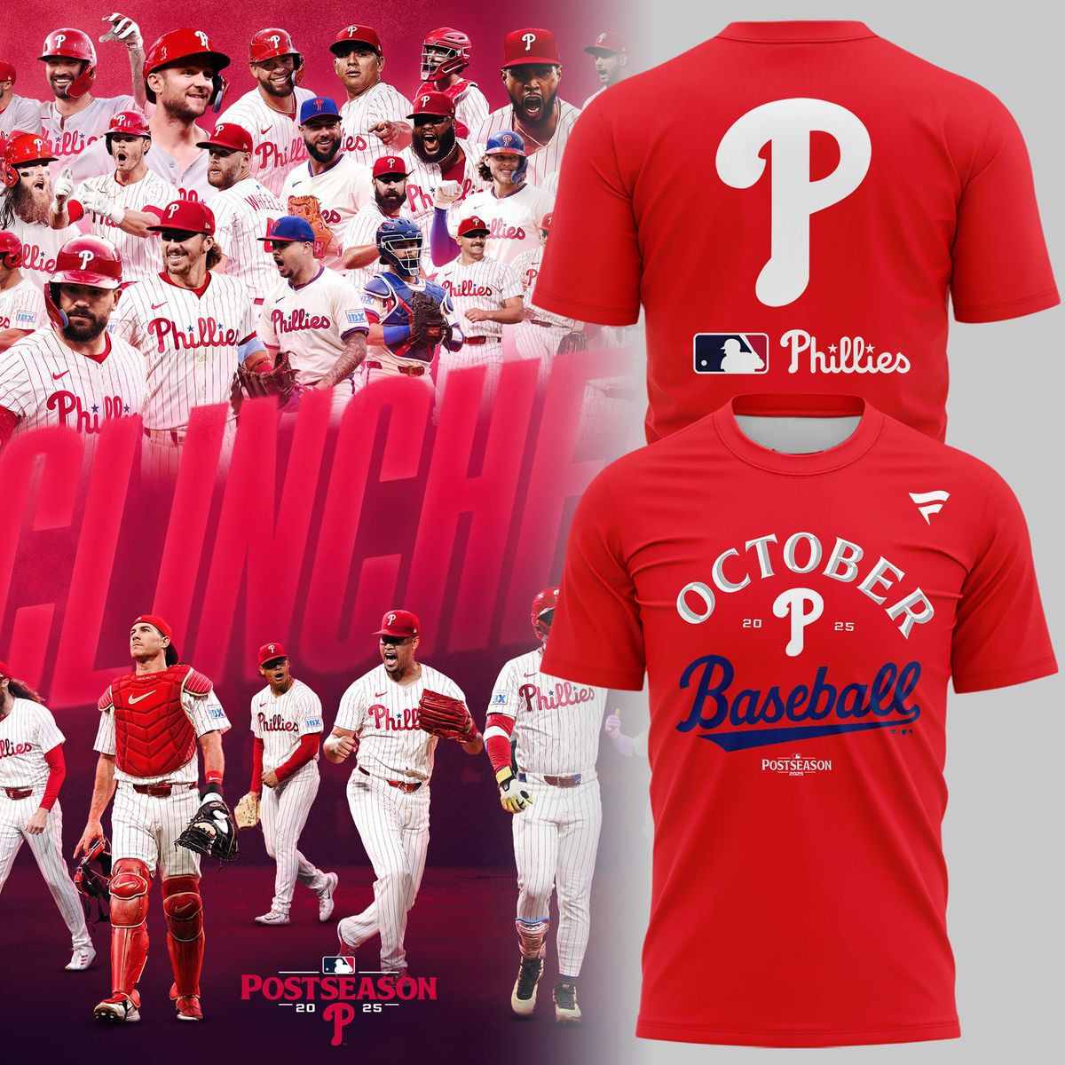 Philadelphia Phillies Red T-shirt October P Division Champions 2025 Sport Gifts