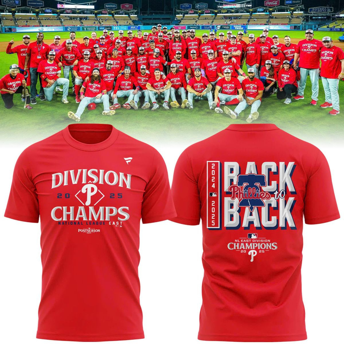 Philadelphia Phillies T-shirt Division Champions 2024 2025 Back Back Gifts For Baseball Fans