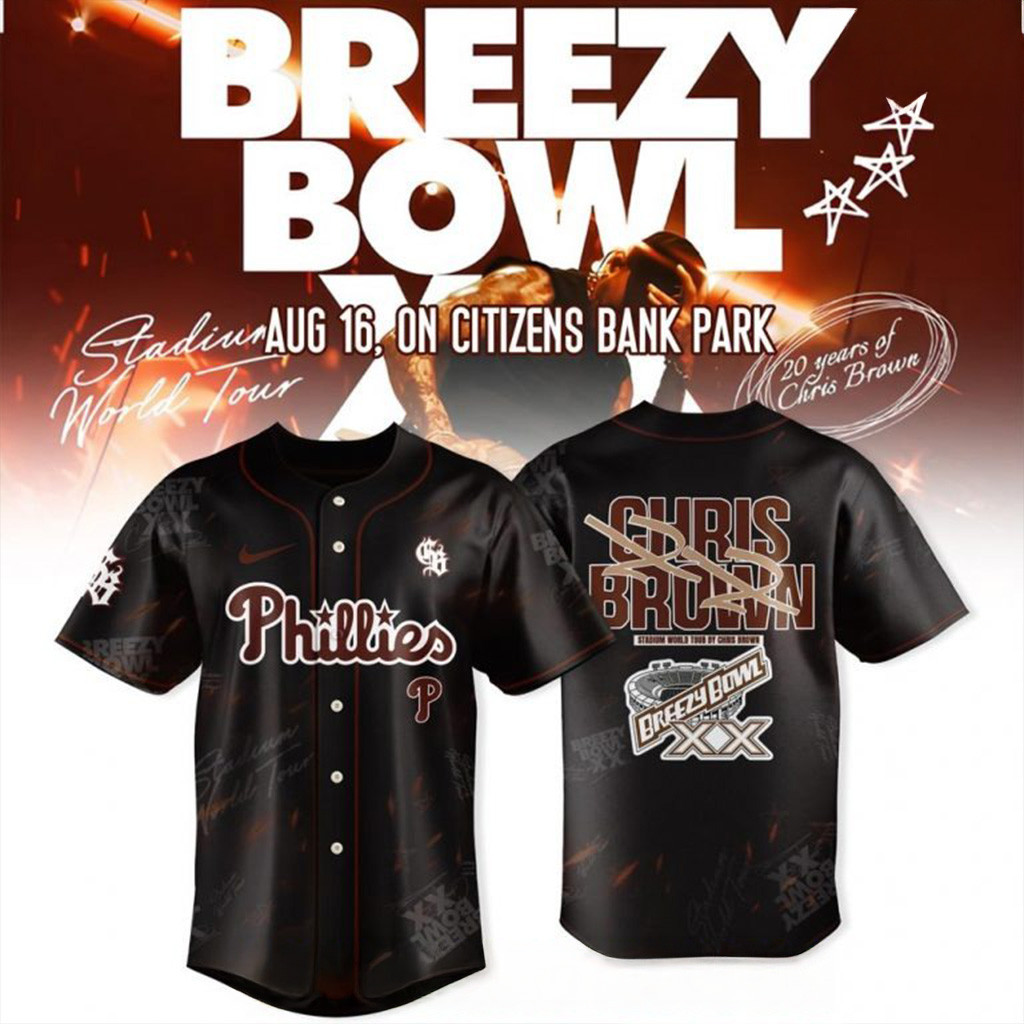 Philadelphia Phillies x Breezy Bowl XX Tour 2025 Baseball Jersey Philadelphia Phillies Merch