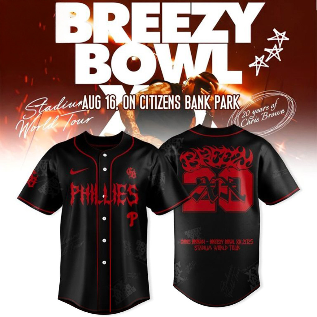Philadelphia Phillies x Breezy Bowl XX Tour 2025 Jersey Philadelphia Phillies Merch For Fans