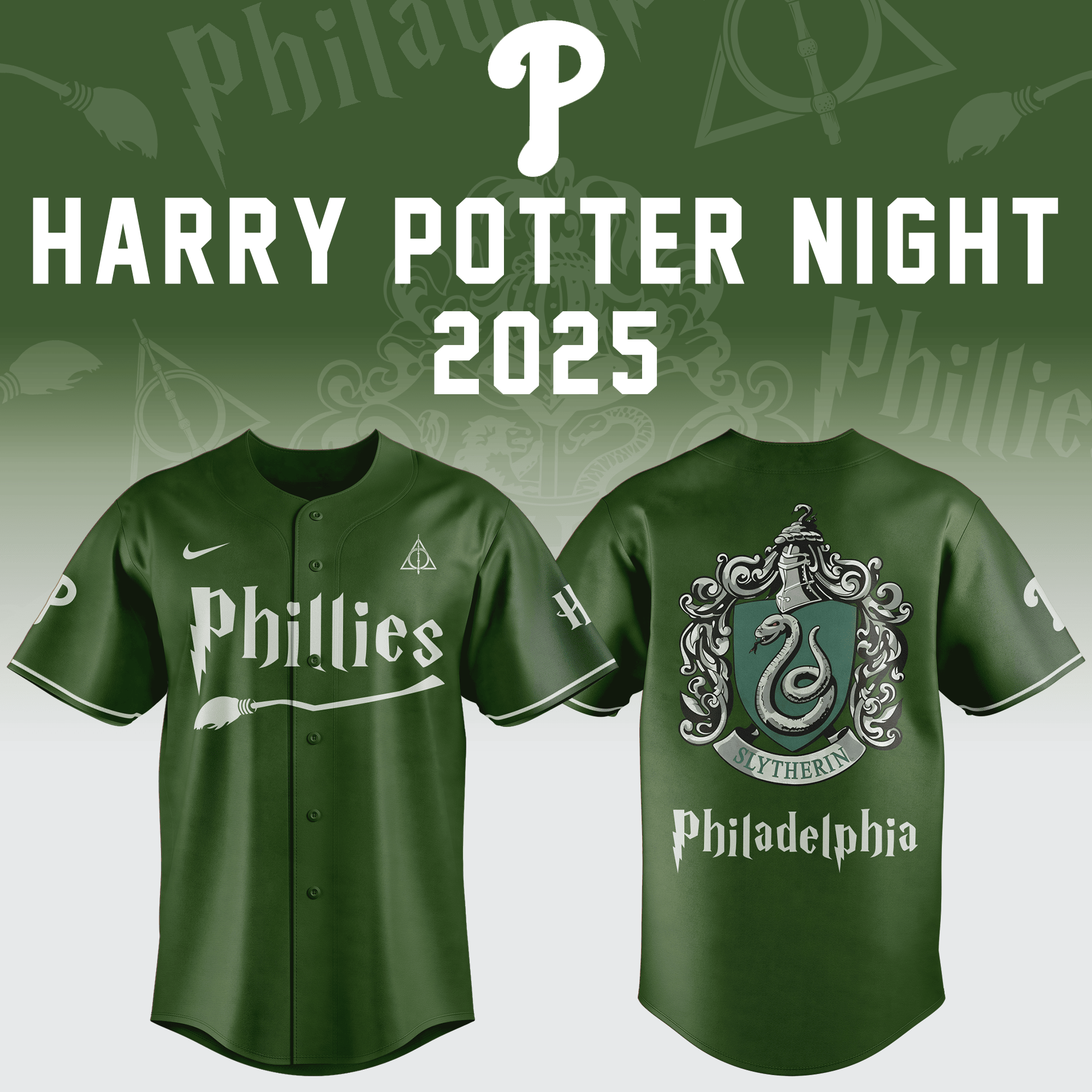 Philadelphia Phillies X Harry Potter Night 2025 Jersey Slytherin Merch Best Fan Gift Ideas