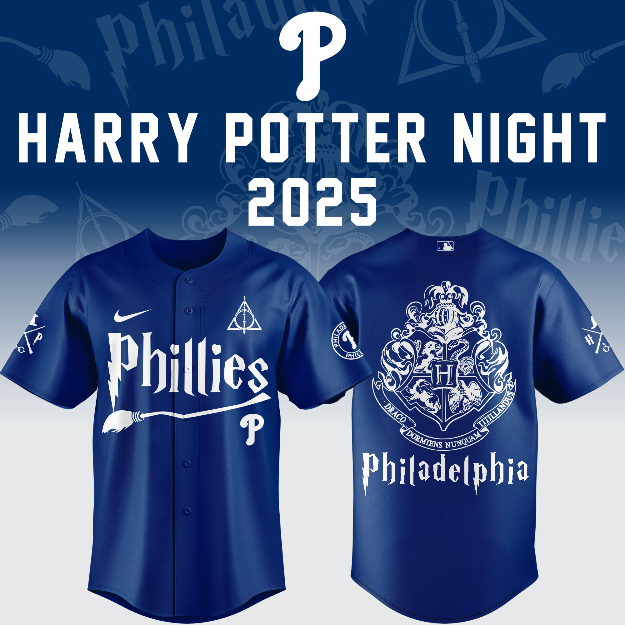 Philadelphia Phillies X Harry Potter Night 2025 Jersey The Four Houses Merch For Baseball Fans