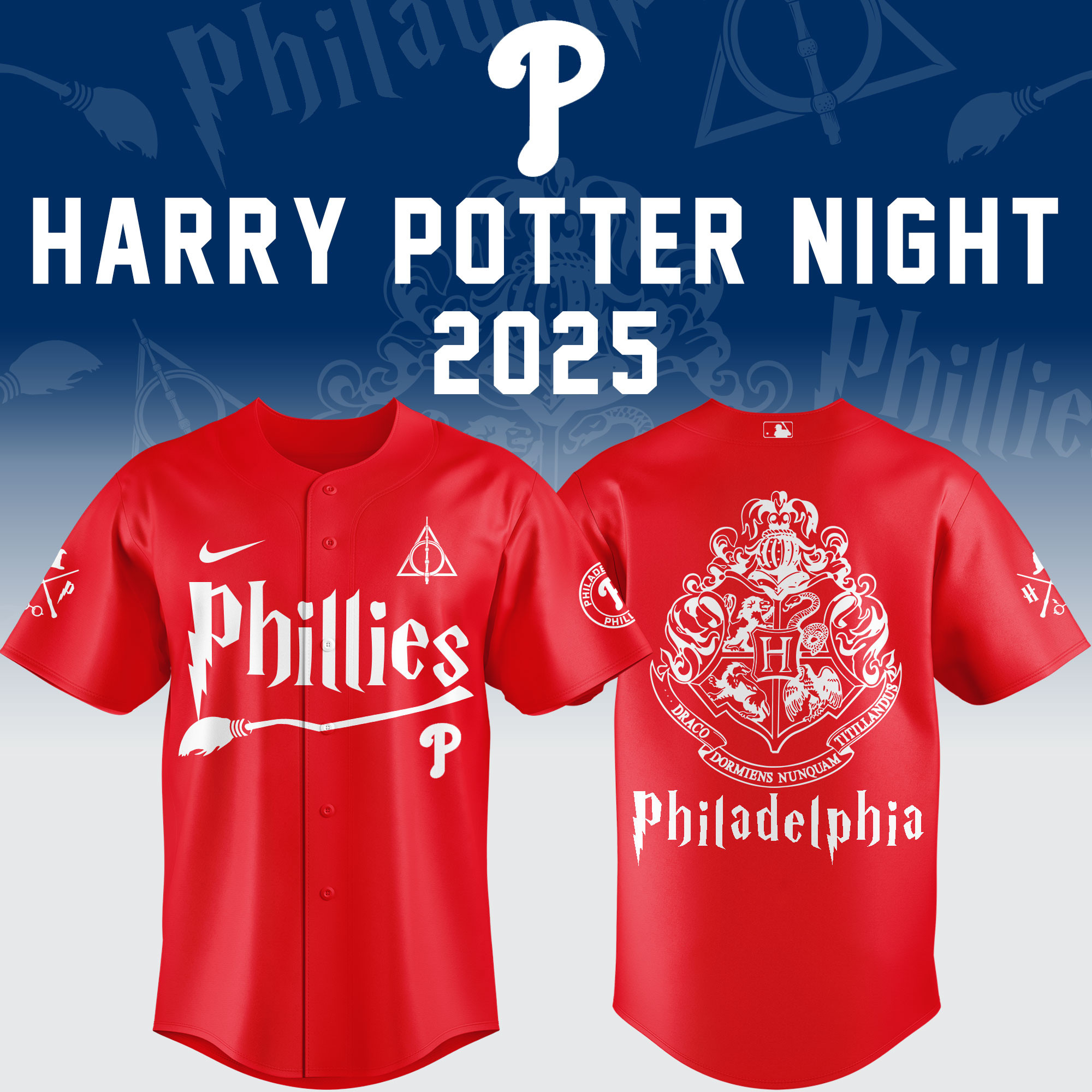 Philadelphia Phillies X Harry Potter Night Jersey Draco Dormiens Nunquam Titillandus Merch