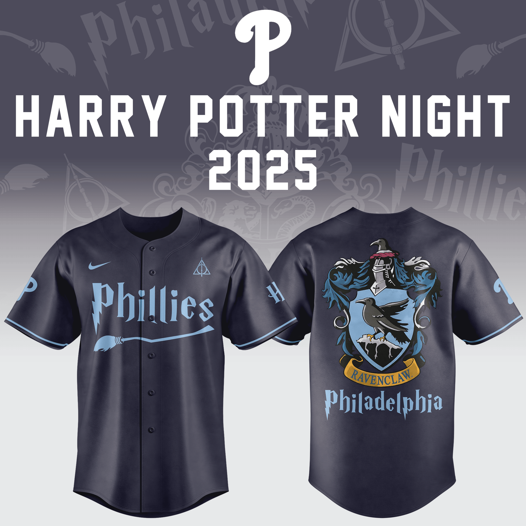 Philadelphia Phillies X Harry Potter Night Jersey Phillies Ravenclaw 2025 Gifts For Enthusiasts