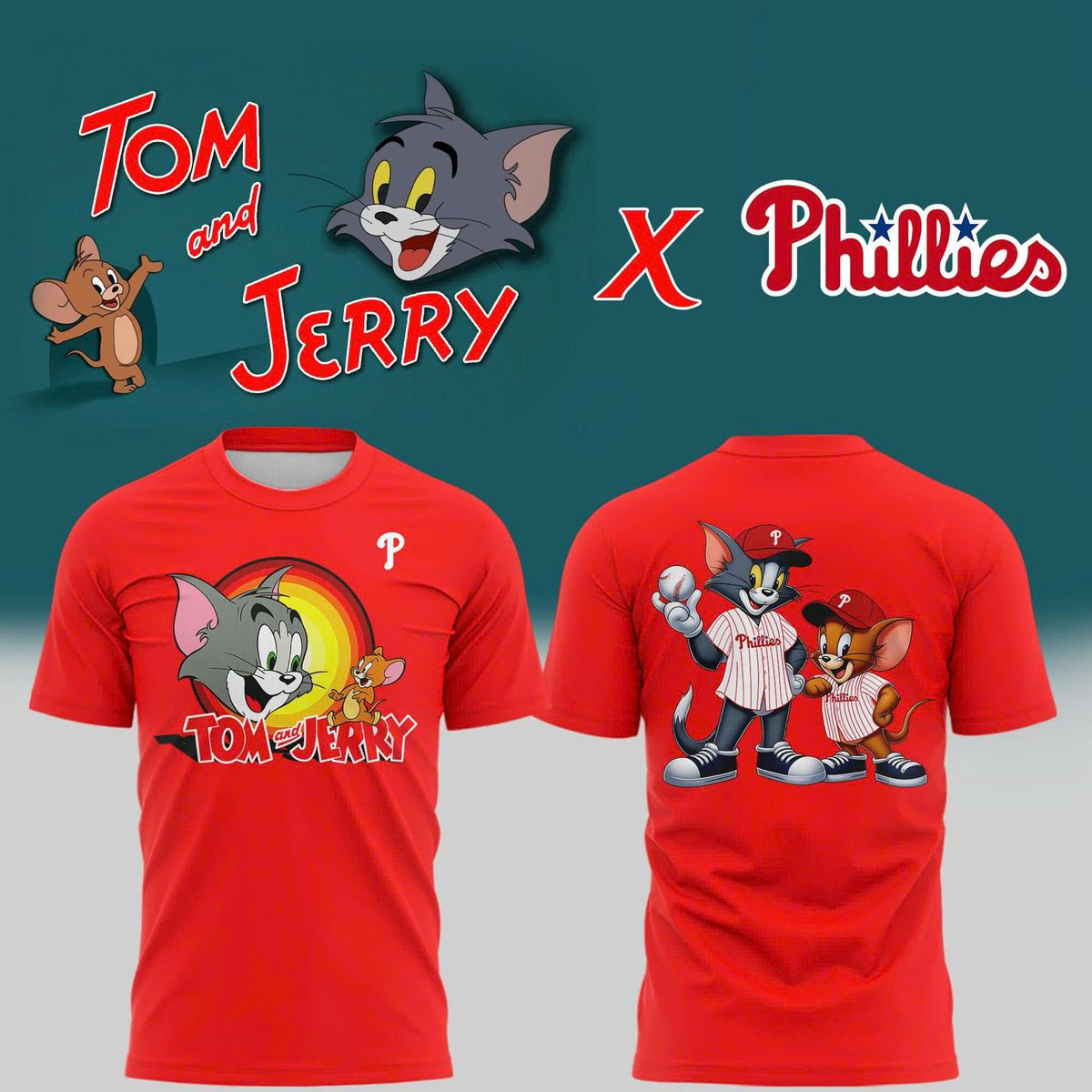 Philadelphia Phillies X Tom & Jerry 2025 T-shirt Best Present For Tom Jerry Lovers