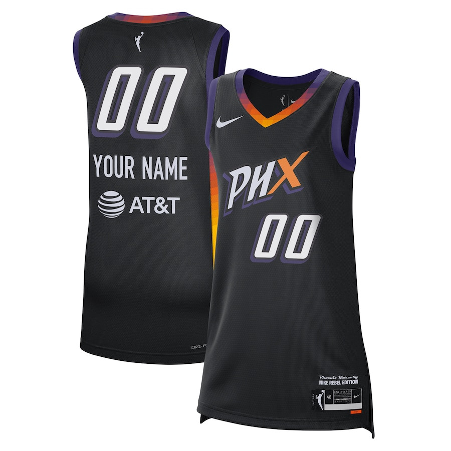 Phoenix Mercury Unisex 2024 Rebel Edition Custom Jersey - Black - JS694