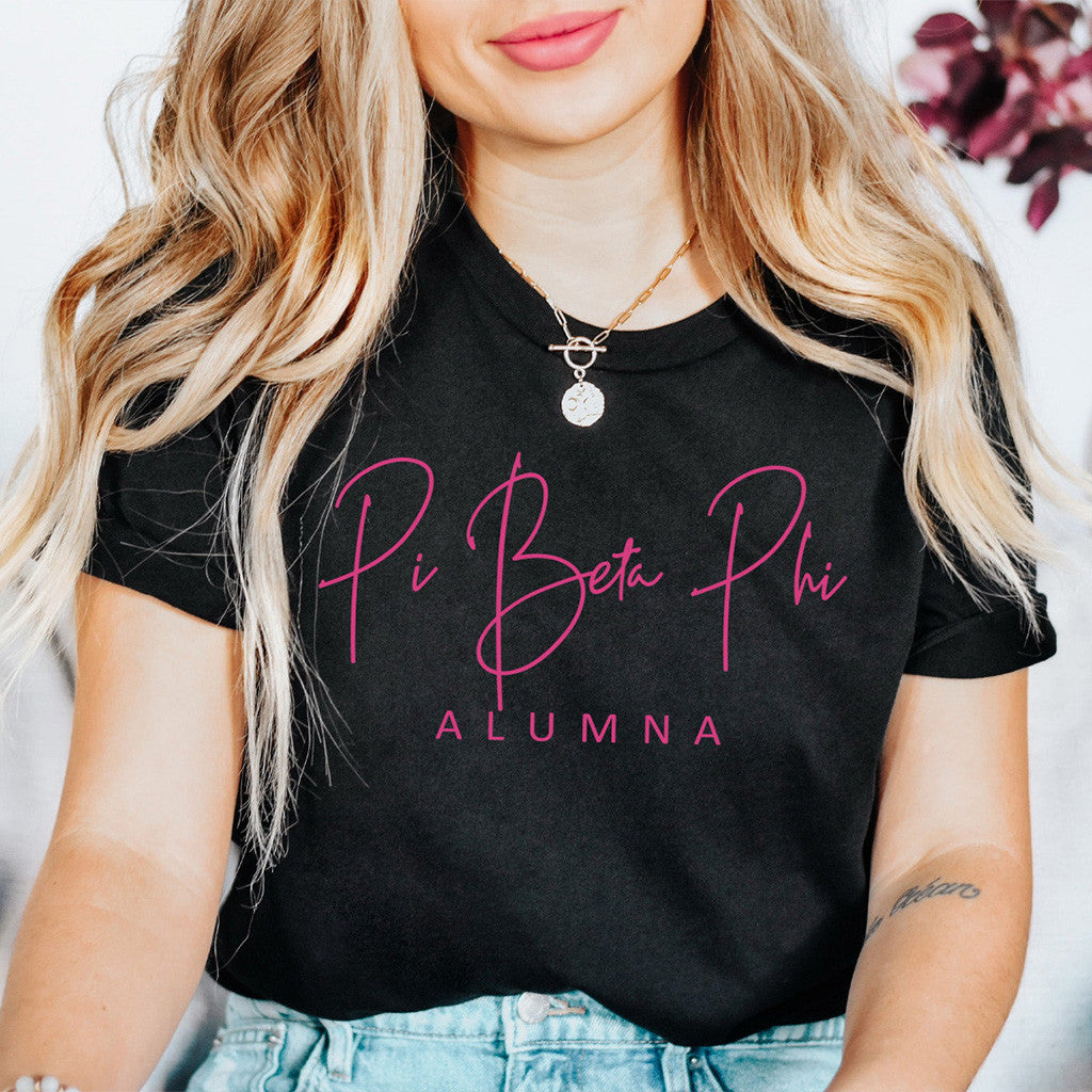 Pi Beta Phi Merch Pi Beta Phi Alumna Black T-Shirt Gifts For Daughter