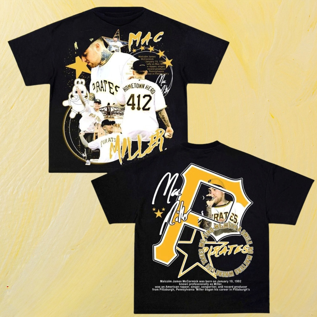 Pittsburgh Pirates Mac Miller 412 T-Shirt Pittsburgh Pirates Merch Baseball Lover Gift Ideas