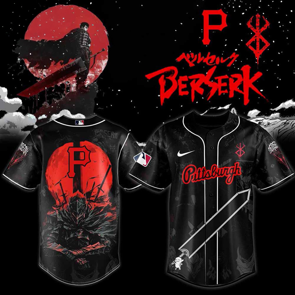 Pittsburgh Pirates MLB X Berserk Baseball Jersey Pittsburgh Pirates Merch Fans Gifts