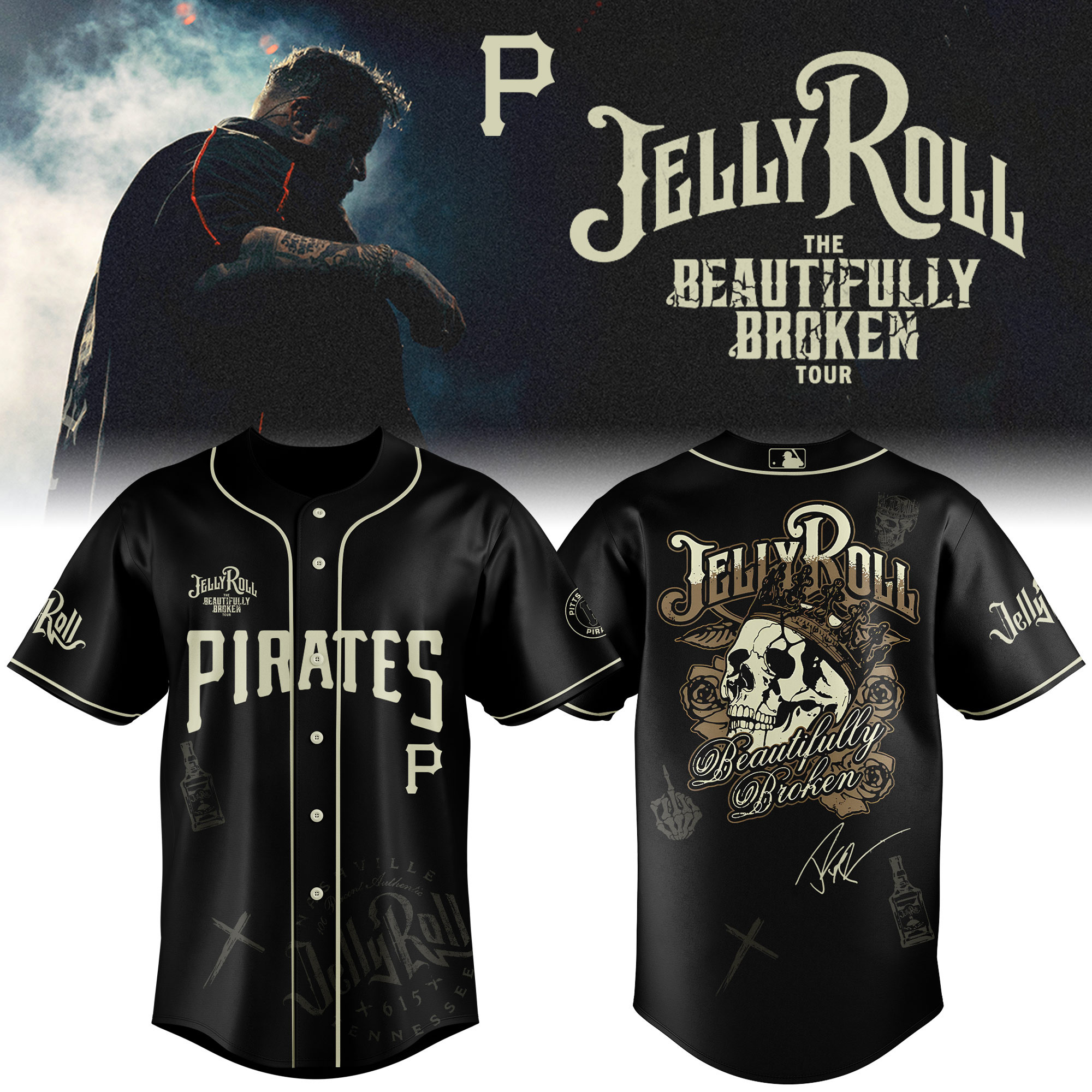 Pittsburgh Pirates X Jelly Roll Baseball Jersey 2025 Gift For Baseball Fans