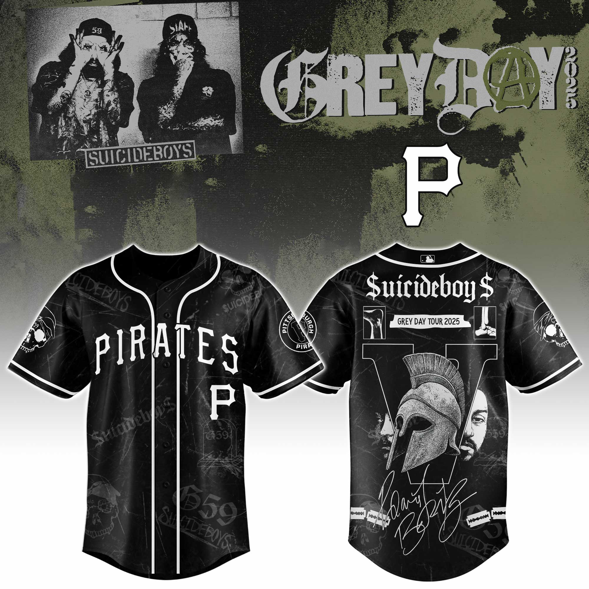 Pittsburgh Pirates X Suicideboys G59 Baseball Jersey 2025 Gift For Baseball Fans