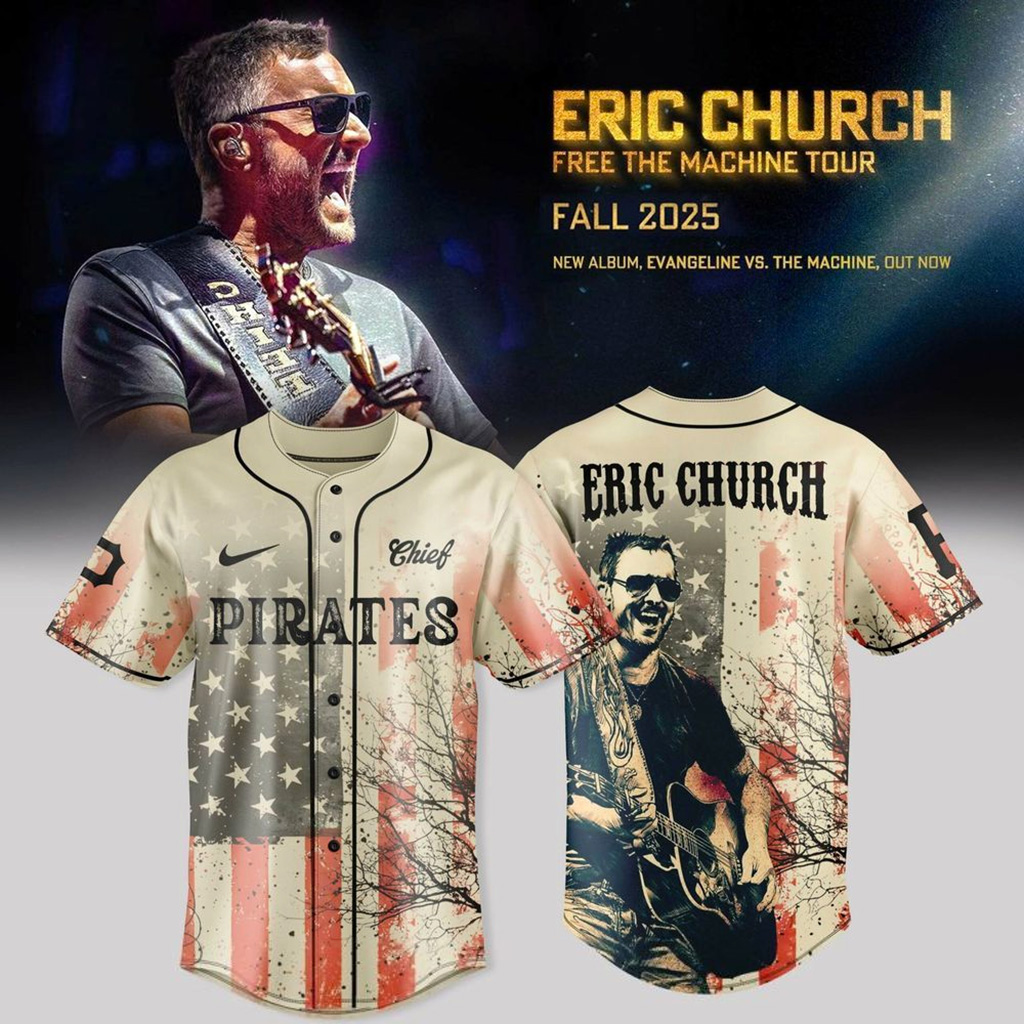 Pittsburgh Steelers X Eric Church Free The Machine Tour 2025 Jersey Steelers Merch Fans Gifts