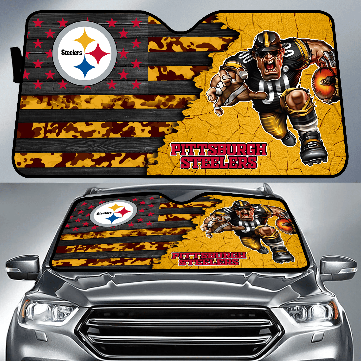 Pittsburgh Steelers X NFL Auto Sunshade Football Themed Gifts