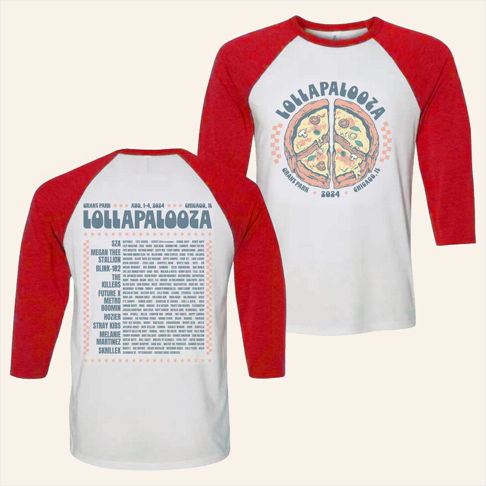 Pizza T-Shirt Lollapalooza Band Merch BFF Birthday Gifts Ideas Christmas Presents
