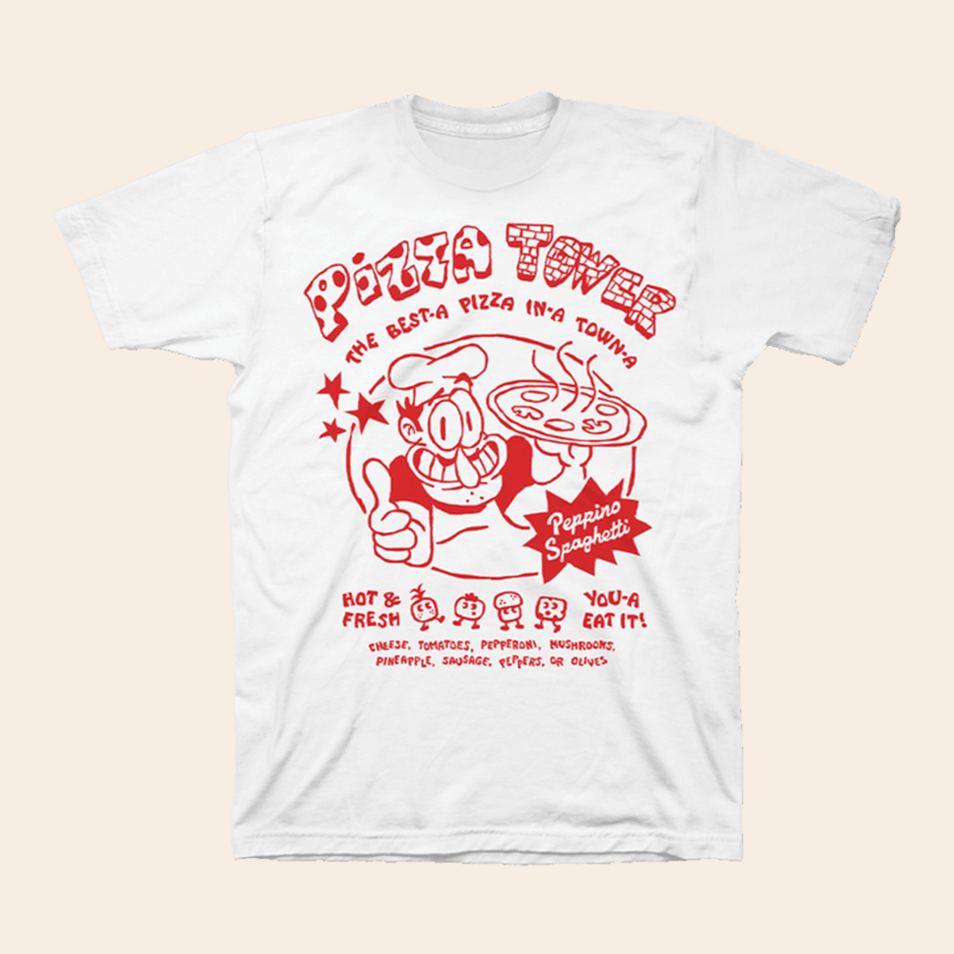 Pizza Tower Shirt Funny Cartoon Game Tee Pizza Tower Merch Gifts For Besties Who Love Gaming