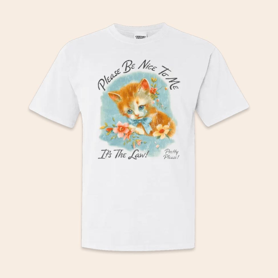 Please Be Nice To Me It's The Law Kitten T-Shirt Kurtis Conner Merch Gifts For Film Fans