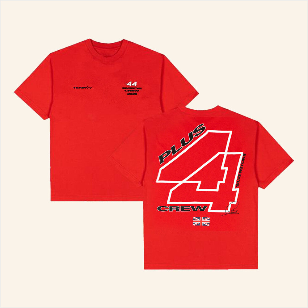 Plus44 Silverstone Crew 2025 T-Shirt Plus44 World Merch Red BFF Birthday Gifts Ideas