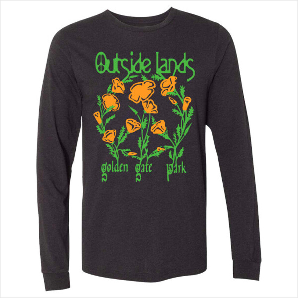 Poppy Peace Sign Event Long Sleeve T-Shirt Outside Lands Merch Birthday Gifts For Brother