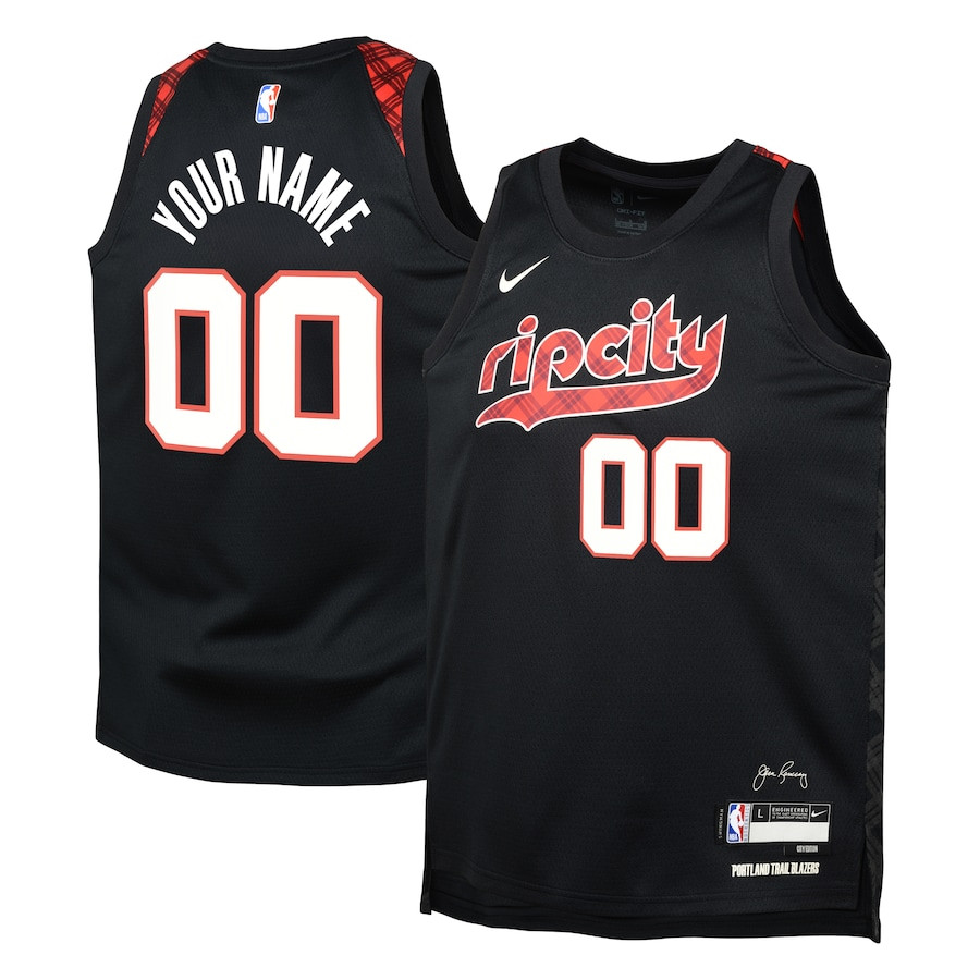 Portland Trail Blazers 2023/24 City Edition Swingman Custom YOUTH Jersey - Black - JS390