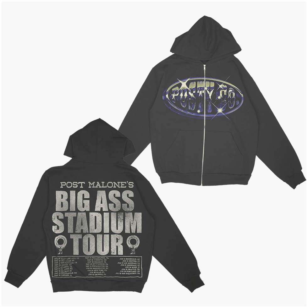 Post Malone Big Ass Stadium Tour Merch Big Ass Stadium Tour Zip Hoodie Post Malone Tour Merch 2025