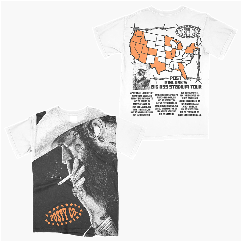 Post Malone Big Ass Stadium Tour Merch T-Shirt Post Malone Tour Merch 2025 Father's Day Gifts
