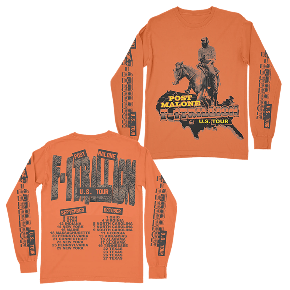 Post Malone Merch F 1 Trillion Tour Horse Long Sleeve Best Father's Day Gifts For Husband