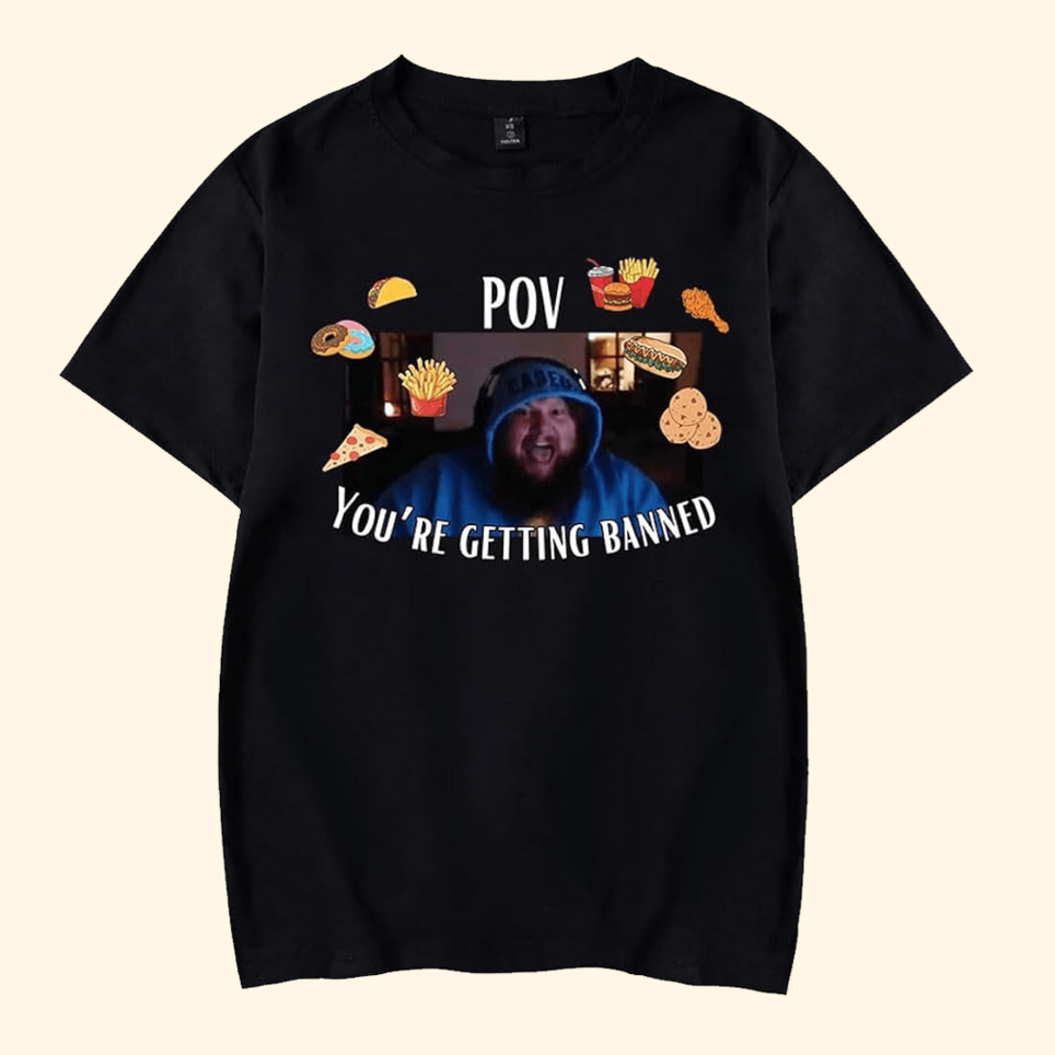 POV You're Getting Banned T-Shirt Caseoh Merch Father's Day Gifts For Game Fans Gifts For Dad
