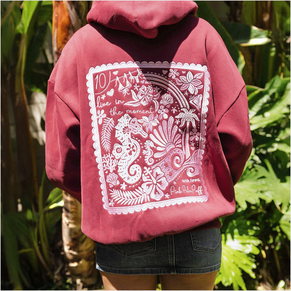 PPP X Embreigh Hoodie Printed Live In The Moment Hoodie Birthday Gifts For Girlfriend