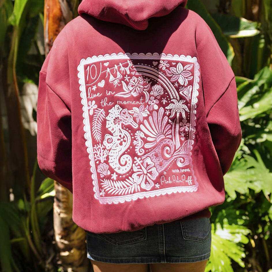 PPP X Embreigh Hoodie Printed Live In The Moment Hoodie Gifts For Her Birthday Gifts For BFF
