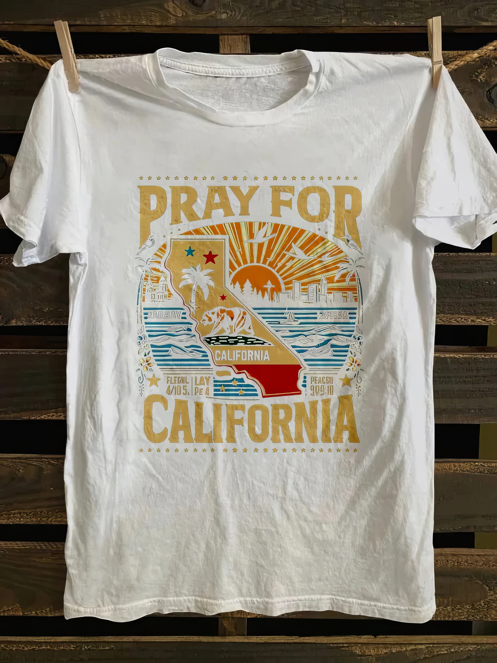 Pray For California T-Shirt California Strong Shirts Gifts For Husband