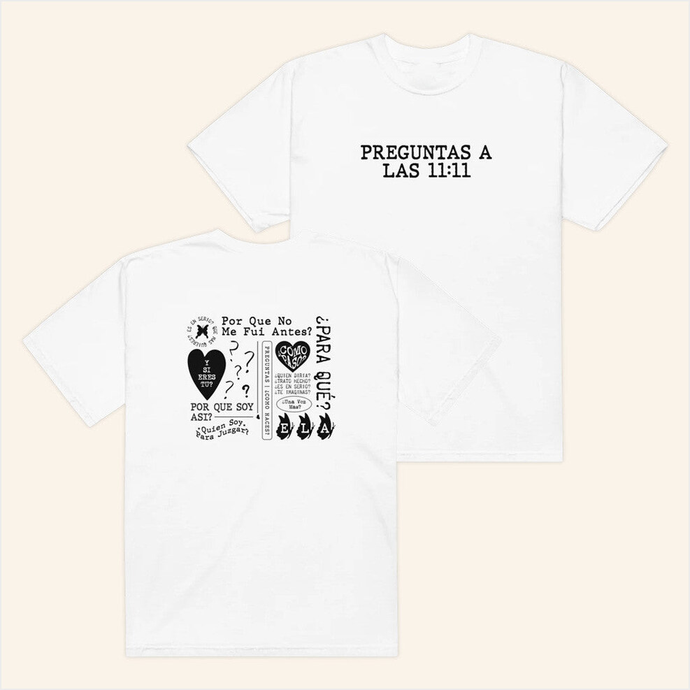 Preguntas A Las 11 11 Tracklist White T-Shirt Universal Music Merch Birthday Gifts For Brother