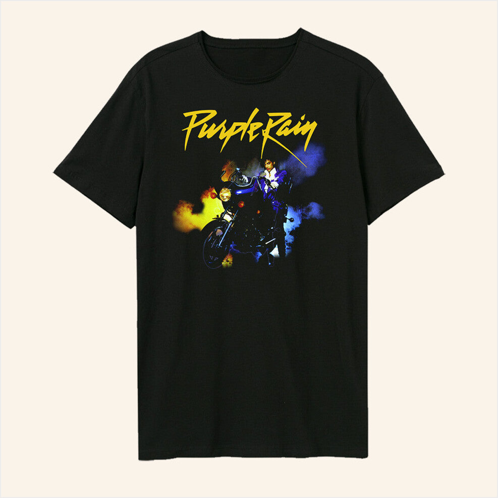 Prince Purple Rain Motorcycle Shirt Amplified Clothing Merch Birthday Gifts For Friends
