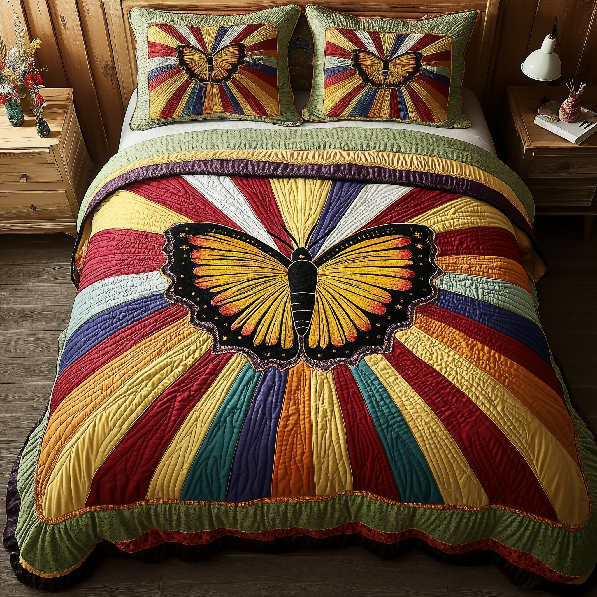 Prismatic Flight Quilted Bedding Set Duvet Cover Bedspread Set Item Gift Ideas For Mother In Law