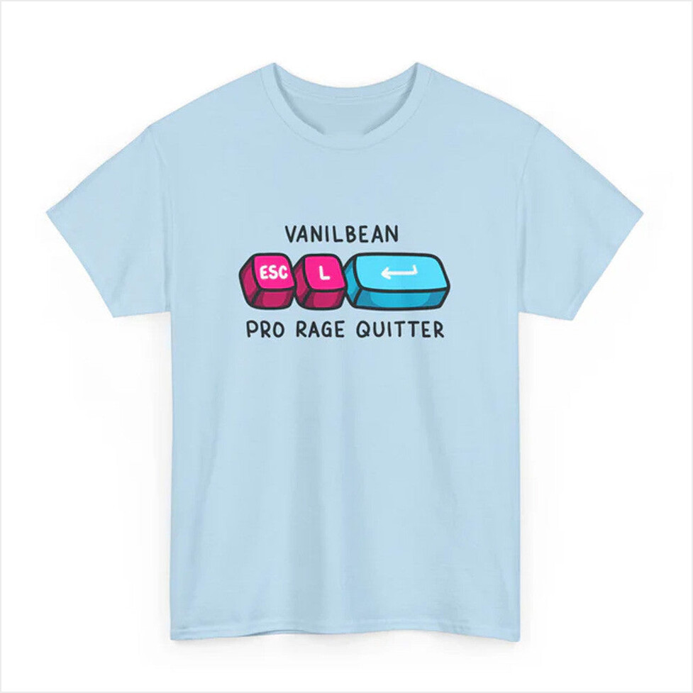 Pro Rage Quitter T-Shirt Vanilbean Merch Birthday Gifts For Besties Christmas Presents