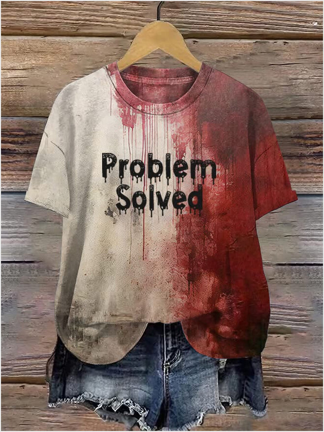 Problem Solved Shirt Horror Scary Bloody T-Shirt Halloween Gifts For Dudes Gifts For Best Friend