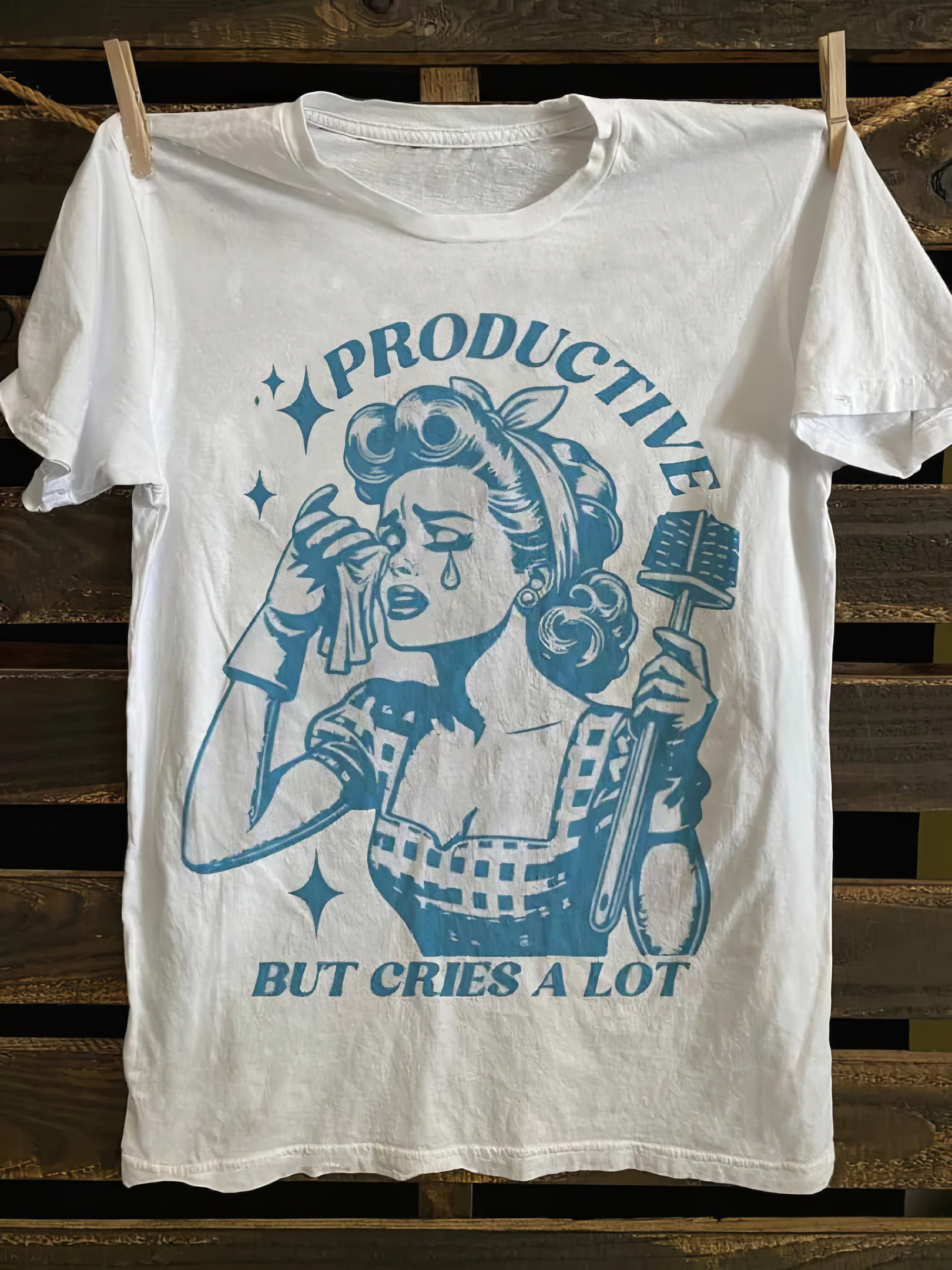 Productive But Cries A Lot T-shirt Mother's Day Gifts 2025