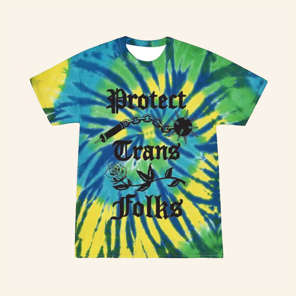 Protect Trans Folks Tie Dye Shirt Transfigure Print Co Merch Birthday Gifts For Friends
