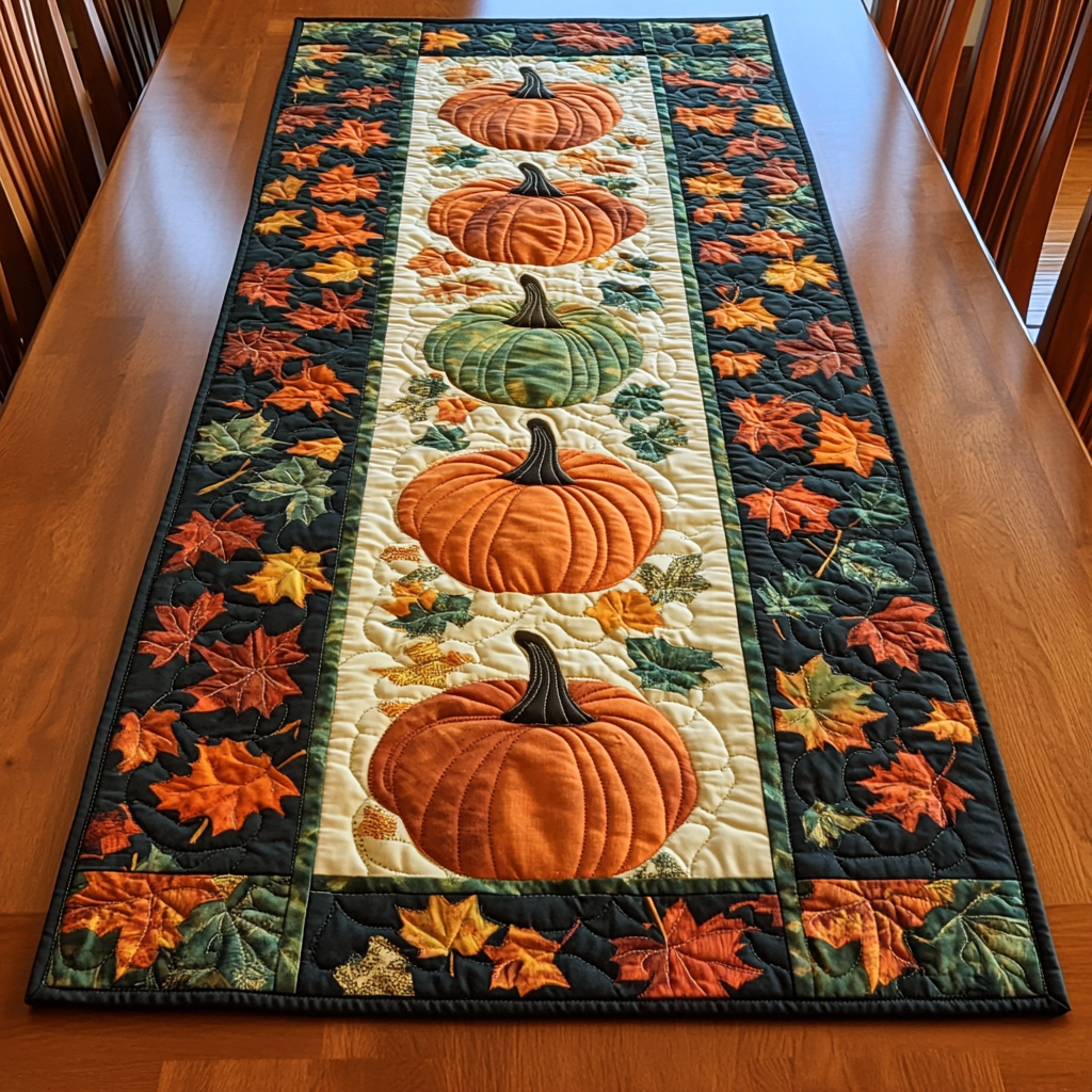 Pumpkin Delight Quilted Table Runner Target Pumpkin Fall Decor Table Runner Autumn Gifts Ideas