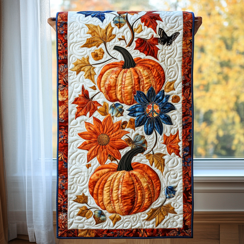Pumpkin Leaf Quilted Table Runner Target Pumpkin Fall Decor Table Runner Autumn Gifts Ideas
