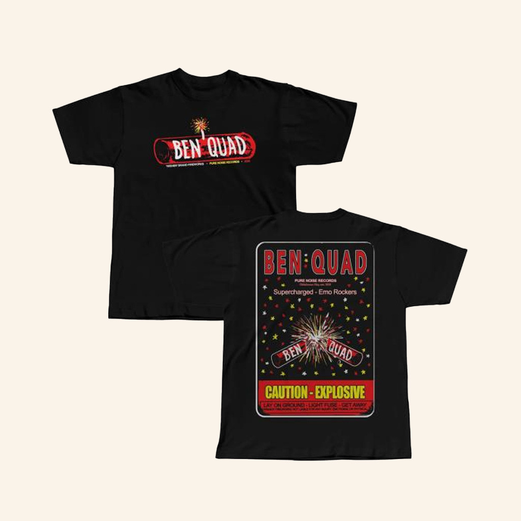Pure Noise Merch Ben Quad M80 Caution Explosive Black T-Shirt Gifts For My Boyfriend