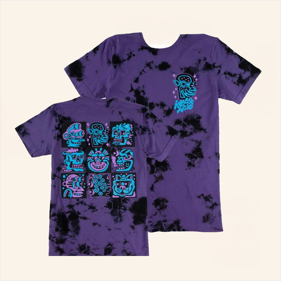 Purple Heads Deluxe Crystal T-Shirt Killer Acid Merch Birthday Gifts For Friends