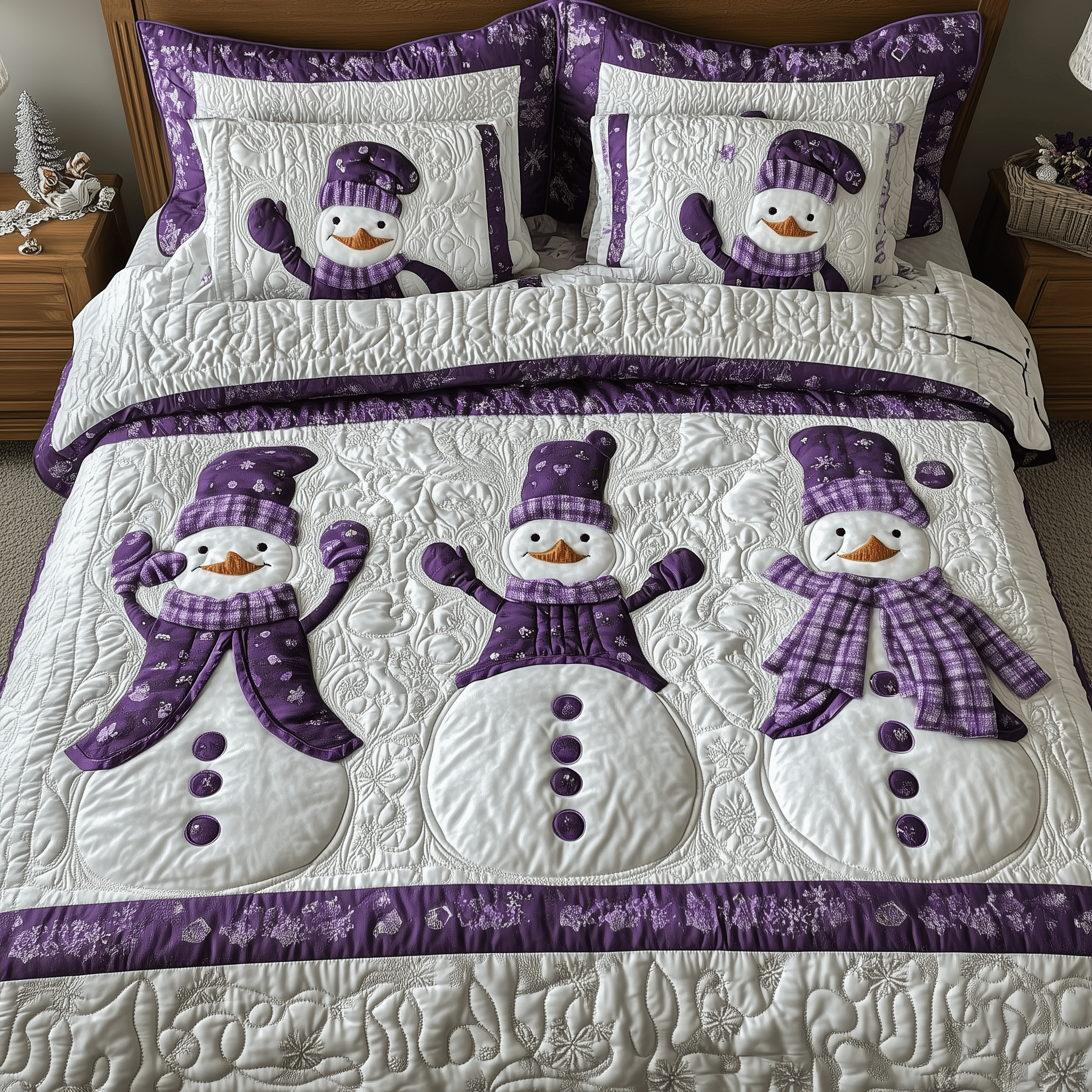 Purple Joy Quilted Bedding Set  Stay warm this winter Christmas Gifts For Men