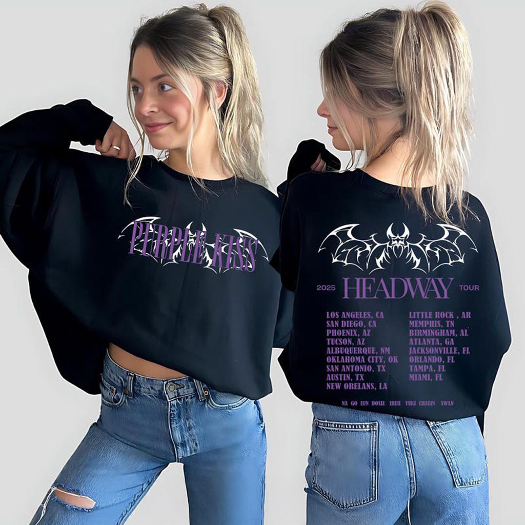 Purple Kiss Sweatshirt Purple Kiss HeadWay Tour in US Sweatshirt Purple Kiss Headway Shirt