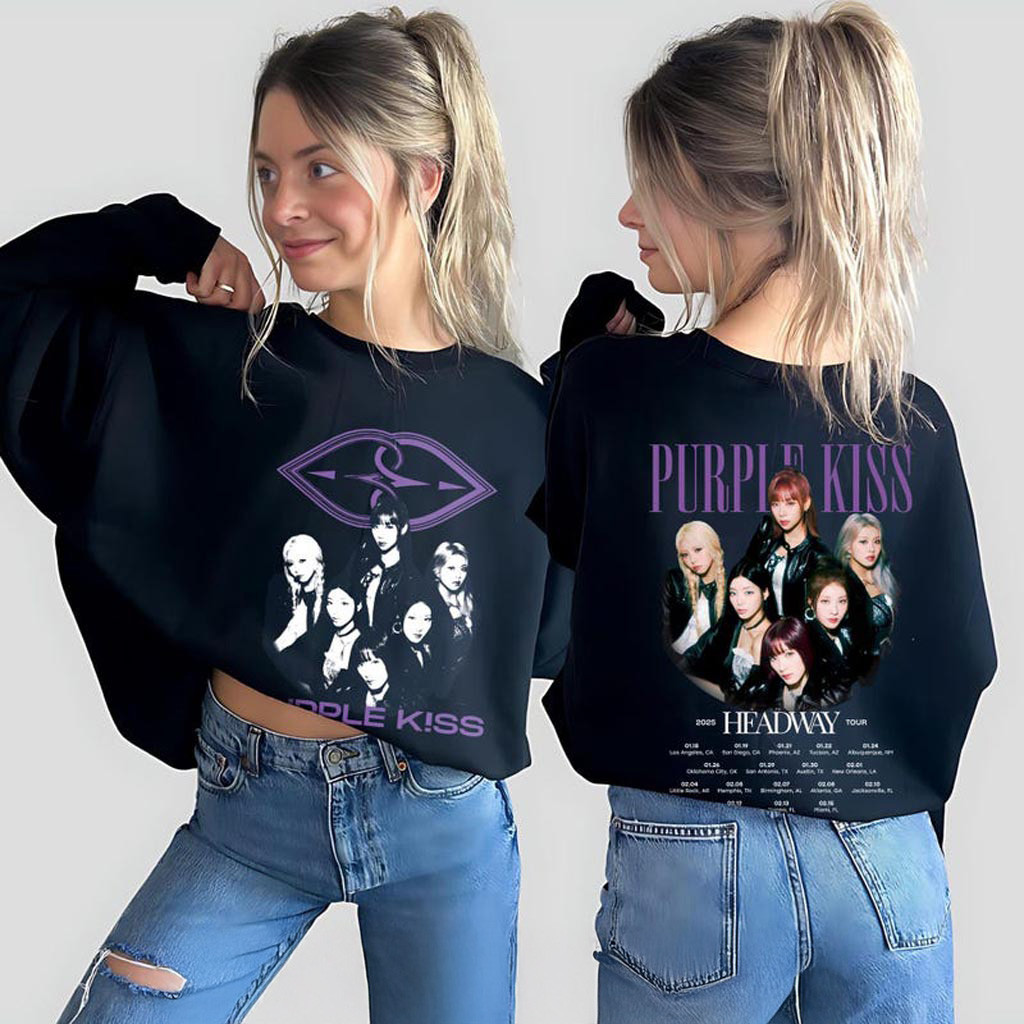 Purple Kiss Sweatshirt Purple Kiss HeadWay Tour Shirt Purple Kiss Headway Sweatshirt Fans Gifts
