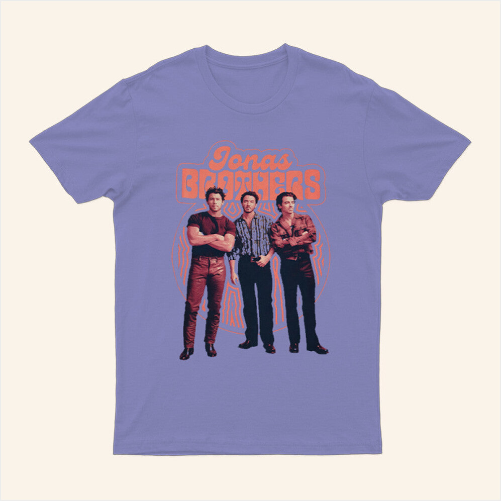 Purple Retro T-Shirt Jonas Brothers Tour Merch Gifts For Music Enthusiasts BFF Gifts Ideas
