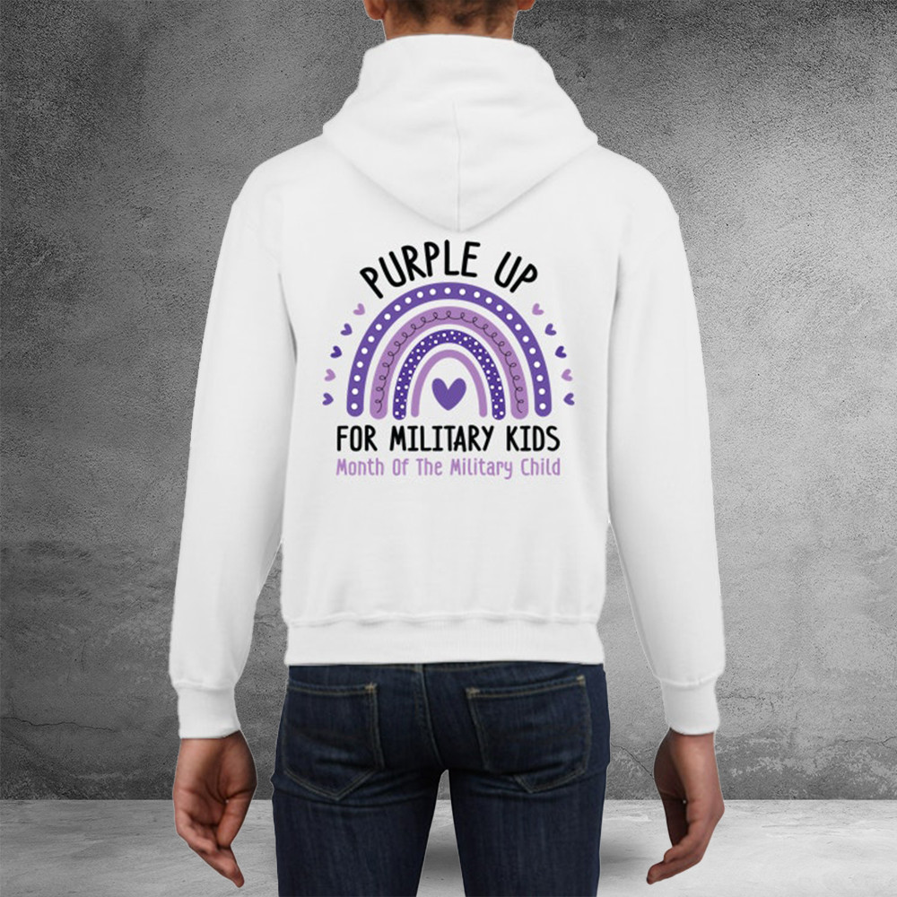 Purple Up For Military Kids Hoodie Support For Military Children Patriotic Merch
