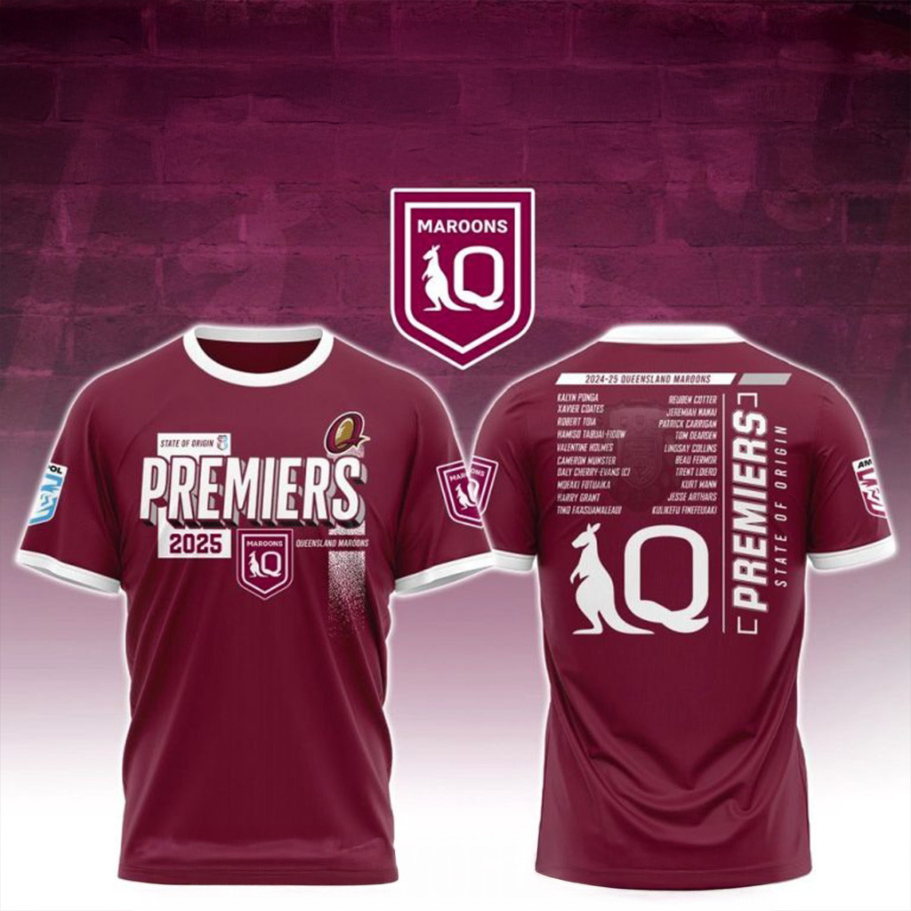 Queensland Maroons Back To Back Champions 2025 Shirt Queensland Maroons Merch Fans Gifts